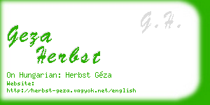 geza herbst business card